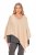 Ulla Popken Knit Pointed Hem Poncho Nature Melange - Hættetrøjer og sweatshirts - Bløde sweatshirts, hoodies & strik