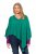 Ulla Popken Knit Pointed Hem Poncho Emerald Green - Hættetrøjer og sweatshirts - 