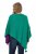 Ulla Popken Knit Pointed Hem Poncho Emerald Green - Hættetrøjer og sweatshirts - 