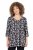 Ulla Popken Snowflake Print 3/4 Sleeve A-Line Tee Black - Trykte T-shirts til kvinder - Printede T-shirts til Damer