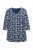 Ulla Popken Snowflake Print 3/4 Sleeve A-Line Tee Navy - Trykte T-shirts til kvinder - Printede T-shirts til Damer