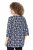 Ulla Popken Snowflake Print 3/4 Sleeve A-Line Tee Navy - Trykte T-shirts til kvinder - Printede T-shirts til Damer