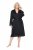 Ulla Popken 834837 Kimono-morgenkåbe med blonde Sort - Morgenkåber & badekåber - 