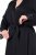 Ulla Popken 834837 Kimono-morgenkåbe med blonde Sort - Morgenkåber & badekåber - 