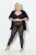 Ulla Popken 837949 Mønstrede strømpeleggings Sort - Strømpebukser & strømper - 