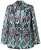 Ulla Popken 839961 Mønstret blazer i hørblanding Sort - Blazere - Blazere i plusstørrelser til kvinder