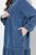 Ulla Popken 840972 Sweatkjole med flæser Indigo - Sweatkjoler - 