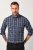JP1880 Checked Shirt Long Sleeve Kent Collar Anthracite - Skjorter - Skjorter til store mænd 2XL- 8XL