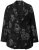 Ulla Popken 841901 Mønstret blazer Sort - Blazere - Blazere i plusstørrelser til kvinder