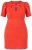 Ulla Popken 845150 Kortærmet bodycon-kjole Rød - Kjoler - Kjoler til alle størrelser