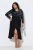 Ulla Popken 845151 Stribet kjole med V-hals Sort - Aftenkjoler - Festkjoler i plus size