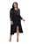 Ulla Popken 845151 Stribet kjole med V-hals Sort - Aftenkjoler - Festkjoler i plus size