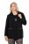 Ulla Popken 845336 Oversize stretchblazer med to knapper Sort - Blazere - Blazere i plusstørrelser til kvinder