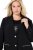 Ulla Popken 845336 Oversize stretchblazer med to knapper Sort - Blazere - Blazere i plusstørrelser til kvinder