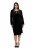 Ulla Popken 845573 Langærmet velourkjole Sort - Aftenkjoler - Festkjoler i plus size
