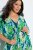 Ulla Popken 846493 Mønstret kjole Petrol - Kaftaner - 