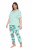 Ulla Popken 846971 Mønstret pyjamas Lysegrøn - Pyjama/Loungewear - 