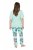 Ulla Popken 846971 Mønstret pyjamas Lysegrøn - Pyjama/Loungewear - 