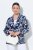 Ulla Popken 847586 Blazer i blomstret jacquard Mørkeblå - Blazere - Blazere i plusstørrelser til kvinder