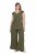Ulla Popken 848131 Pyjamas med blonde Olivengrøn - Pyjama/Loungewear - 