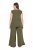 Ulla Popken 848131 Pyjamas med blonde Olivengrøn - Pyjama/Loungewear - 