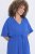 Ulla Popken 848224 Kortærmet maxikjole med V-hals Blå - Maxikjoler - Maxikjoler i plus size