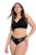 Ulla Popken 848522 Stringtrusser med blonde 3-pak Sort - Trusser - 