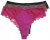 Ulla Popken 848522 Stringtrusser med blonde 3-pak Mørklilla - Trusser - 