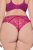 Ulla Popken 848522 Stringtrusser med blonde 3-pak Mørklilla - Trusser - 