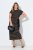Ulla Popken 848921 Stribet jerseykjole med bindebælte Sort - Maxikjoler - Maxikjoler i plus size