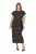 Ulla Popken 848921 Stribet jerseykjole med bindebælte Sort - Maxikjoler - Maxikjoler i plus size