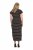 Ulla Popken 848921 Stribet jerseykjole med bindebælte Sort - Maxikjoler - Maxikjoler i plus size