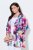 Ulla Popken 849728 Blomstret blazer i hørblanding Hvid - Blazere - Blazere i plusstørrelser til kvinder