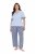 Ulla Popken 849850 Ternet pyjamas Lyseblå - Pyjama/Loungewear - 