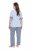 Ulla Popken 849850 Ternet pyjamas Lyseblå - Pyjama/Loungewear - 