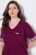 Ulla Popken 849850 Ternet pyjamas Bærrød - Pyjama/Loungewear - 