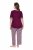 Ulla Popken 849850 Ternet pyjamas Bærrød - Pyjama/Loungewear - 