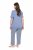 Ulla Popken 850045 Kortærmet pyjamas Lyseblå - Pyjama/Loungewear - 