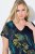 Ulla Popken 850393 Mønstret chiffonkjole Mørkeblå - Sommerkjoler - Sommerkjoler i store størrelser