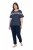 Ulla Popken 850403 Blomstret pyjamas Mørkeblå - Pyjama/Loungewear - 