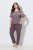 Ulla Popken 850403 Blomstret pyjamas Brun - Pyjama/Loungewear - 