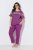 Ulla Popken 850403 Blomstret pyjamas Violet - Pyjama/Loungewear - 