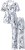 Ulla Popken 850441 Mønstret pyjamas Benhvid - Pyjama/Loungewear - 