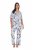 Ulla Popken 850441 Mønstret pyjamas Benhvid - Pyjama/Loungewear - 