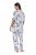 Ulla Popken 850441 Mønstret pyjamas Benhvid - Pyjama/Loungewear - 