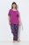 Ulla Popken 850864 Ternet 3-delt pyjamassæt Violet - Pyjama/Loungewear - 