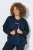 Ulla Popken 851040 Sweatjakke med lynlås Mørkeblå - Collegetrøjer - Sweatshirts til kvinder i plus size