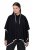 Ulla Popken 851127 Åben strikponcho med similikant Sort - Ponchoer og capes - 