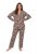Ulla Popken 852649 Mønstret pyjamas med skjortekrave Brun - Pyjama/Loungewear - 