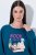 Ulla Popken 852710 Langærmet hjemmesweater Petrol - Pyjama/Loungewear - 